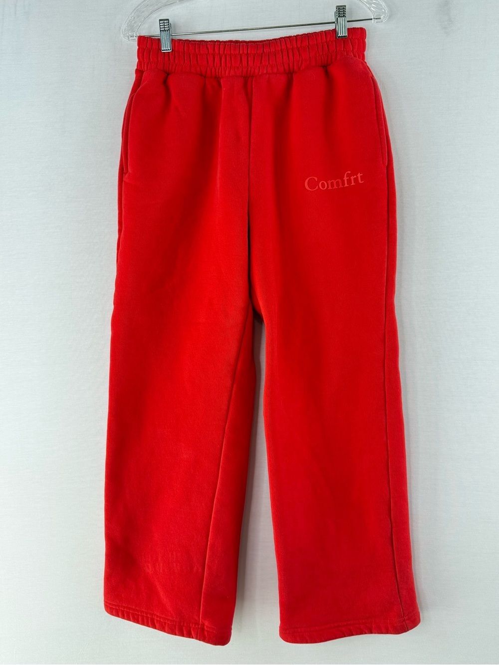 COMFRT Red Fleece Straight Leg Sweatpants
